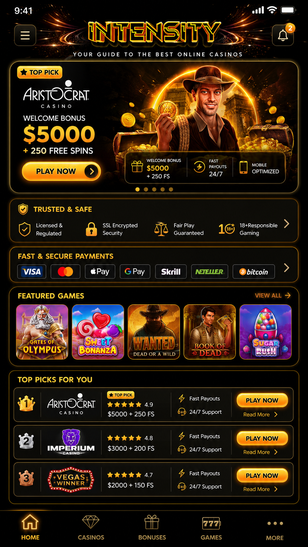 intensity casino Gameplay