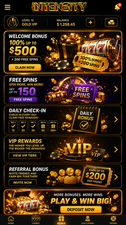 intensity casino Gameplay