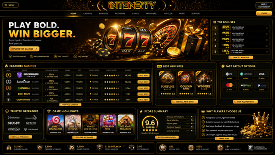 intensity casino Gameplay